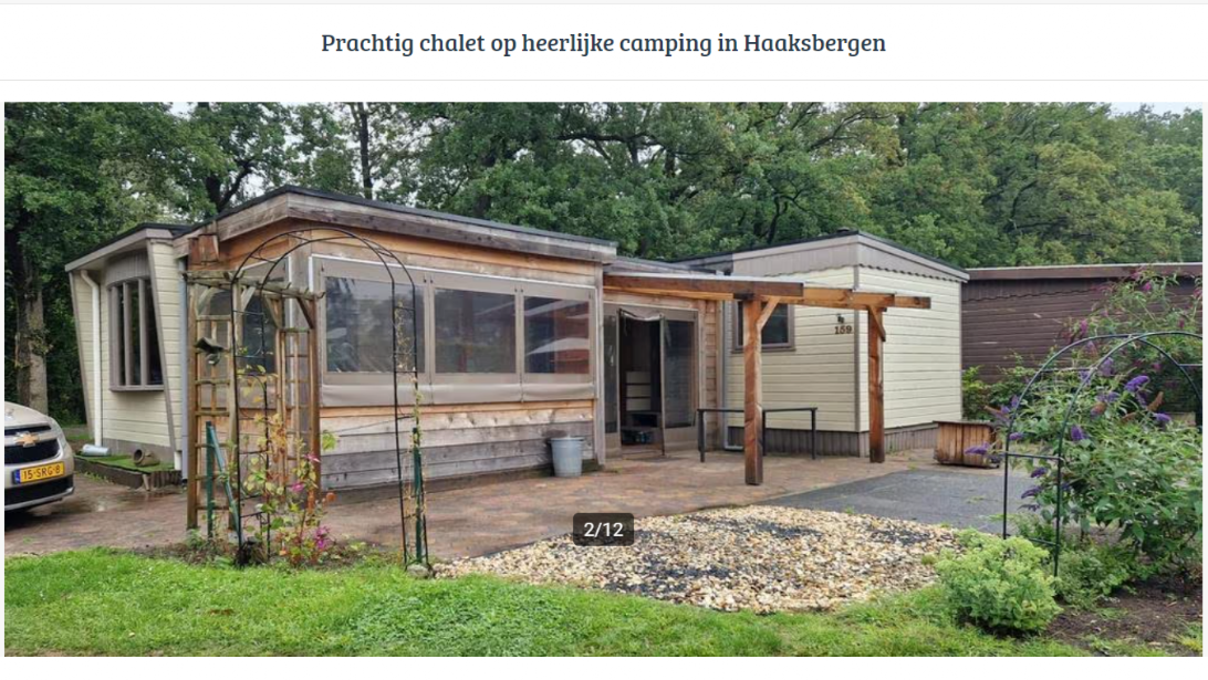 Deze cahlet is te koop in Haaksbergen op de camping Scholtenhagen